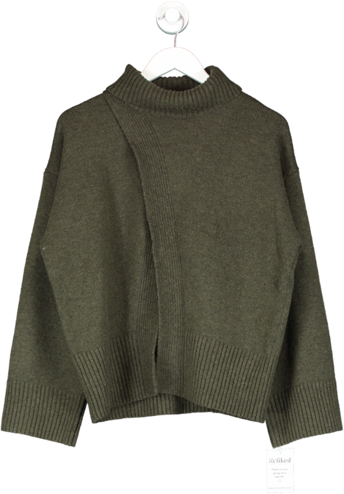 4th & Reckless Green Split Front Knitted Jumper UK 12
