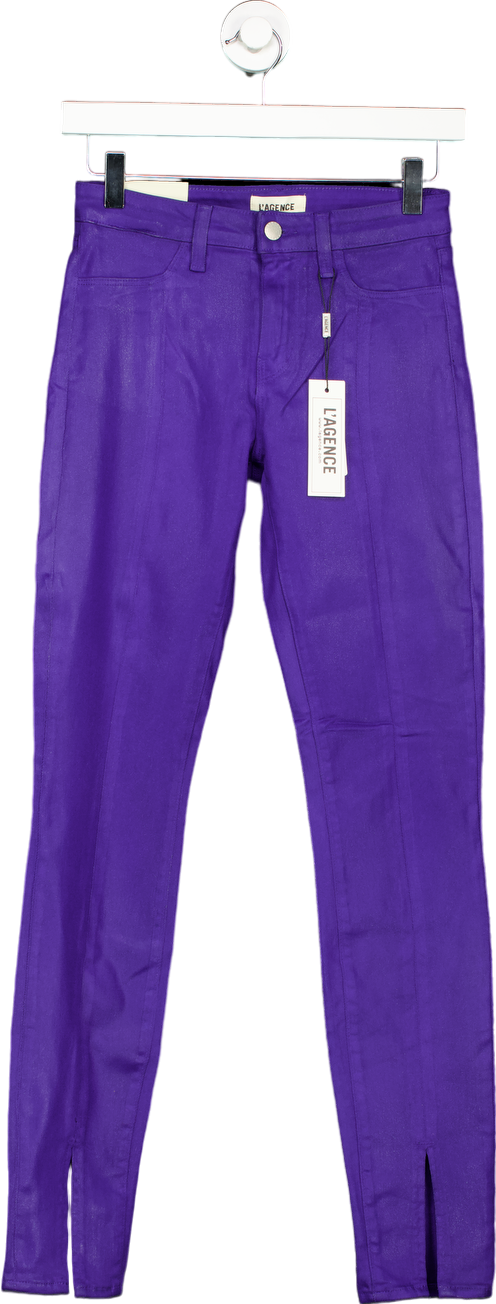 L'Agence Purple High Rise Coated Jeans W25