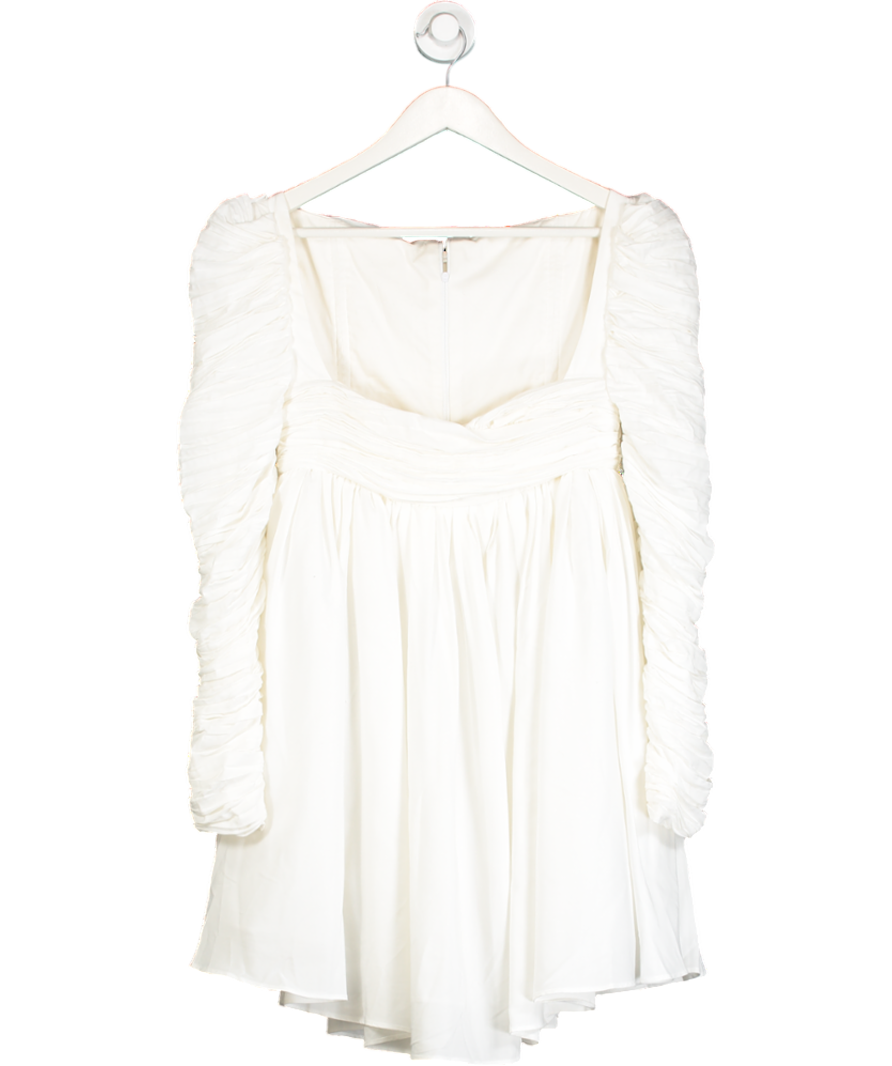 And Selene White Gathered Detail Mini Dress UK S