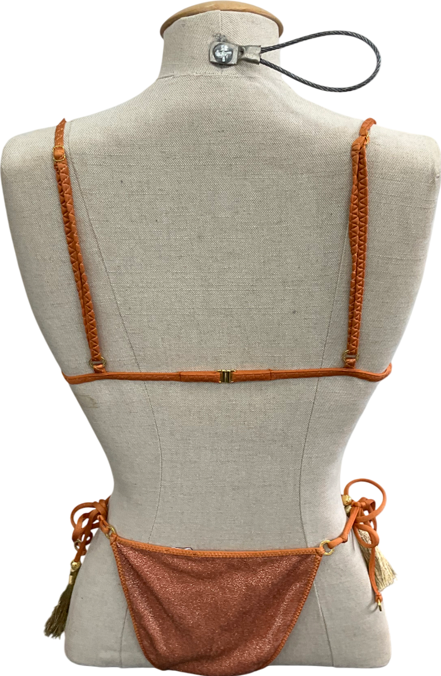 hanne bloch Orange Glitter Bikini UK S