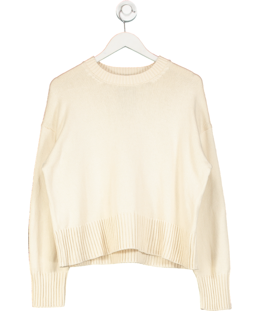 EVERLANE Cream The Cotton Honeycomb Square Crew UK M