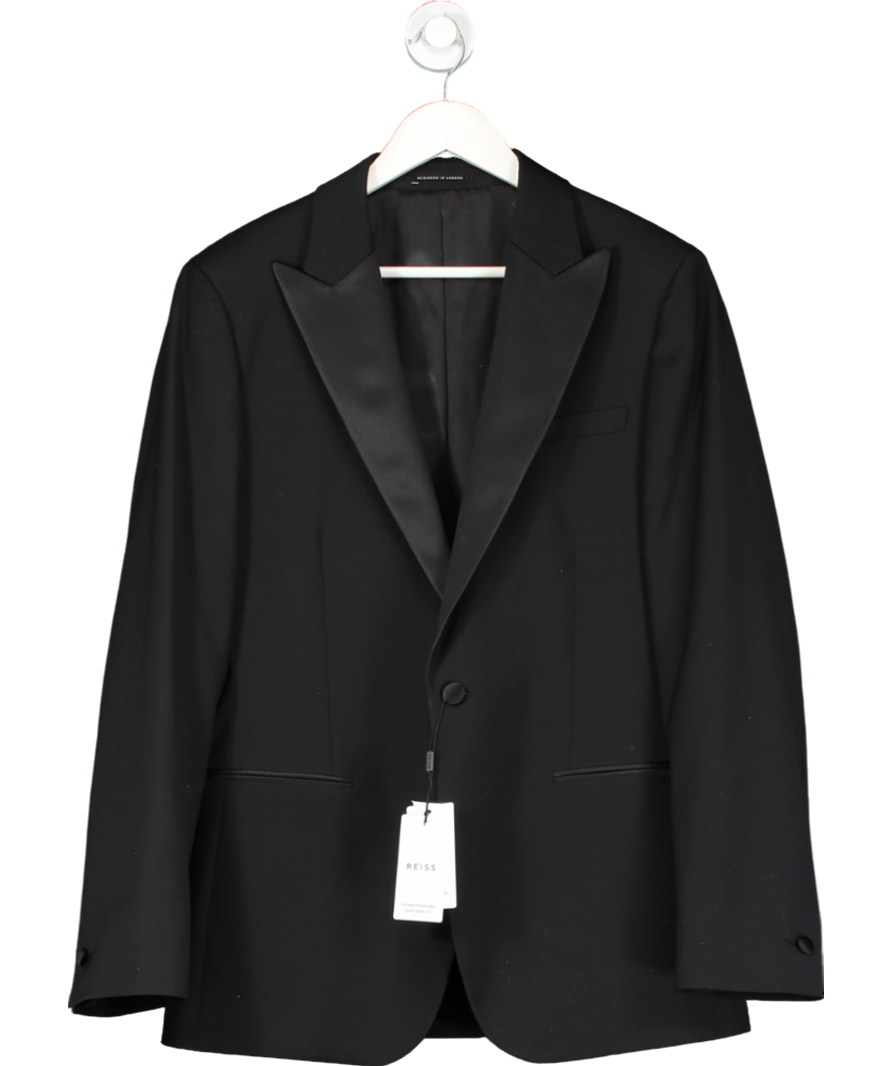 REISS Poker Modern Fit Satin Lapel Tuxedo Jacket In Black UK 38" CHEST