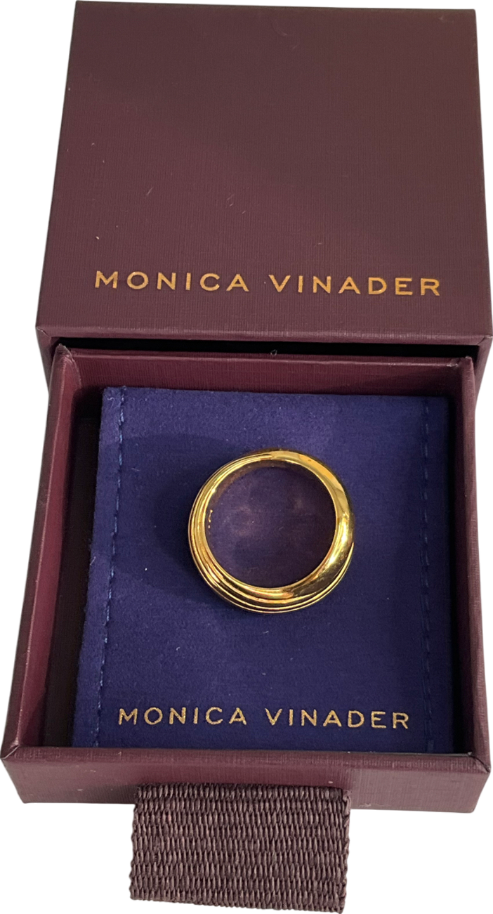 Monica Vinader Gold Textured Ring UK M