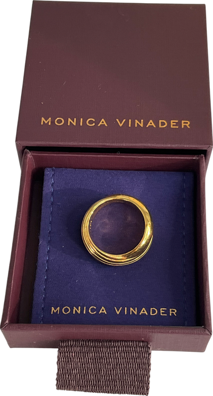 Monica Vinader Gold Textured Ring UK M