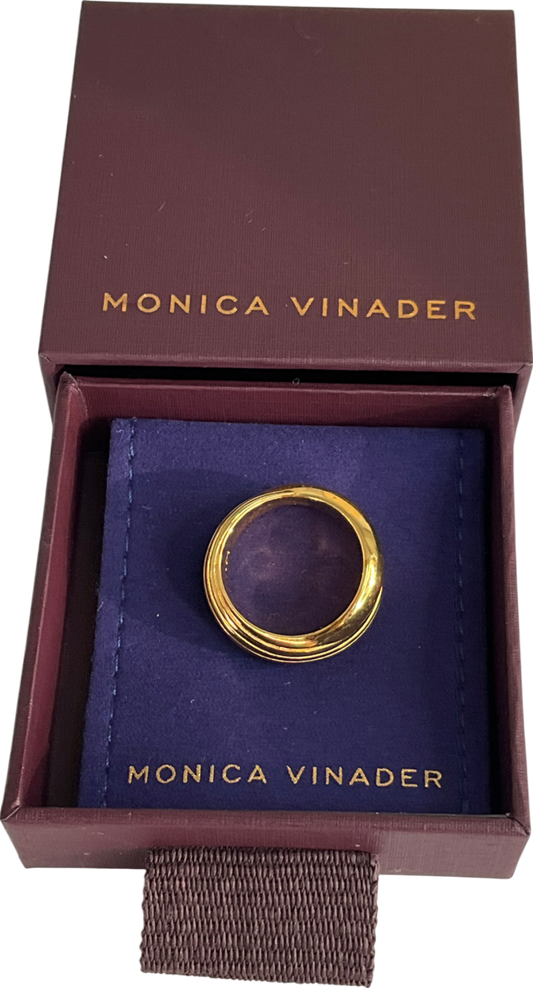 Monica Vinader Gold Textured Ring UK M