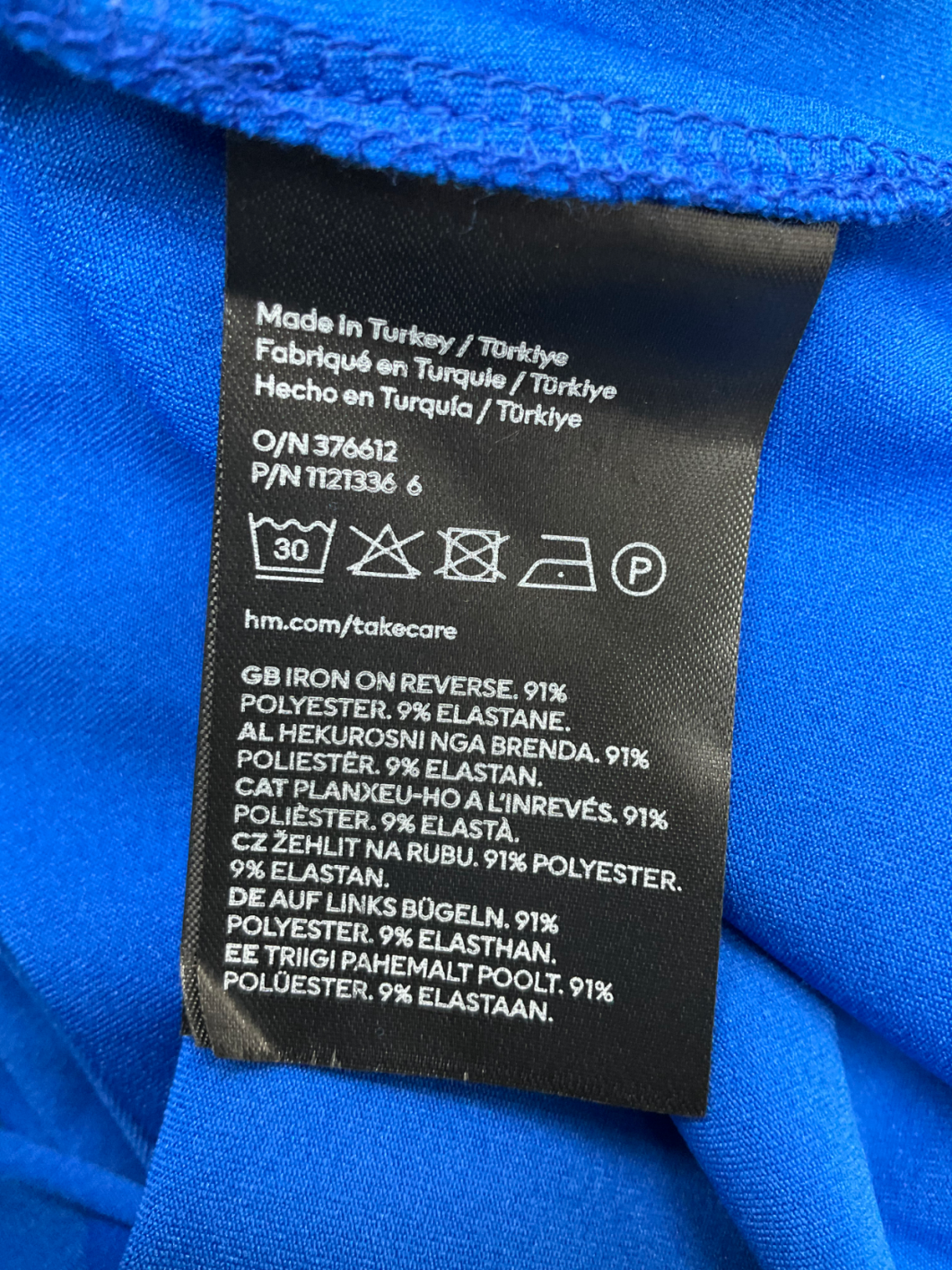 H&M Blue Off The Shoulder Top UK M