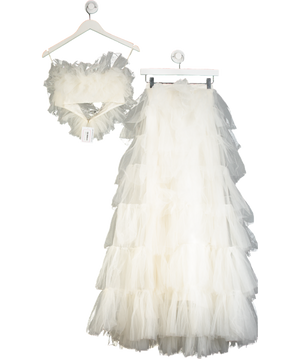 Millia London White Jasmine Strapless Bralette And Skirt UK XS