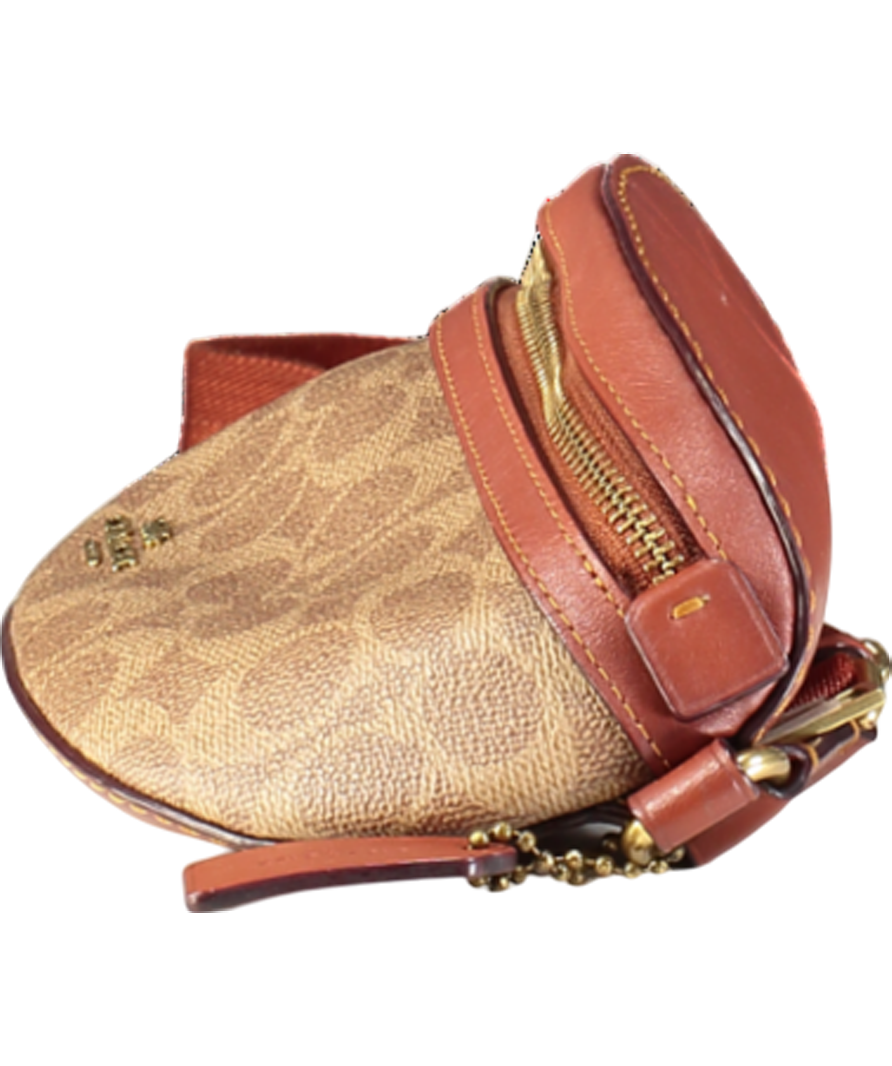 Coach Brown Tan Coated Canvas Signature Belt Bag