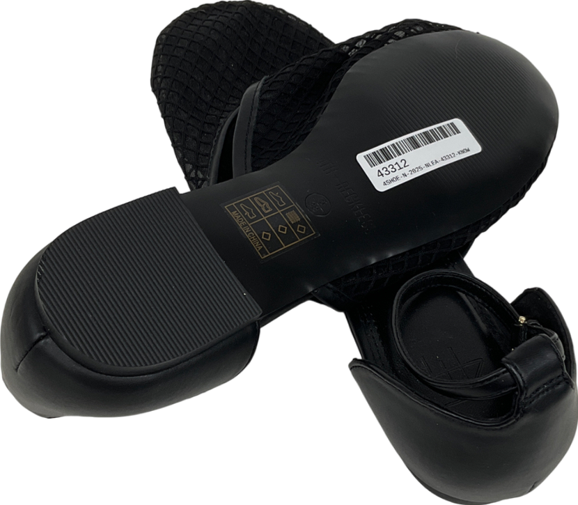 4th & Reckless Chessie Mesh Ankle Strap Ballet Flat In Black UK 5 EU 38 👠