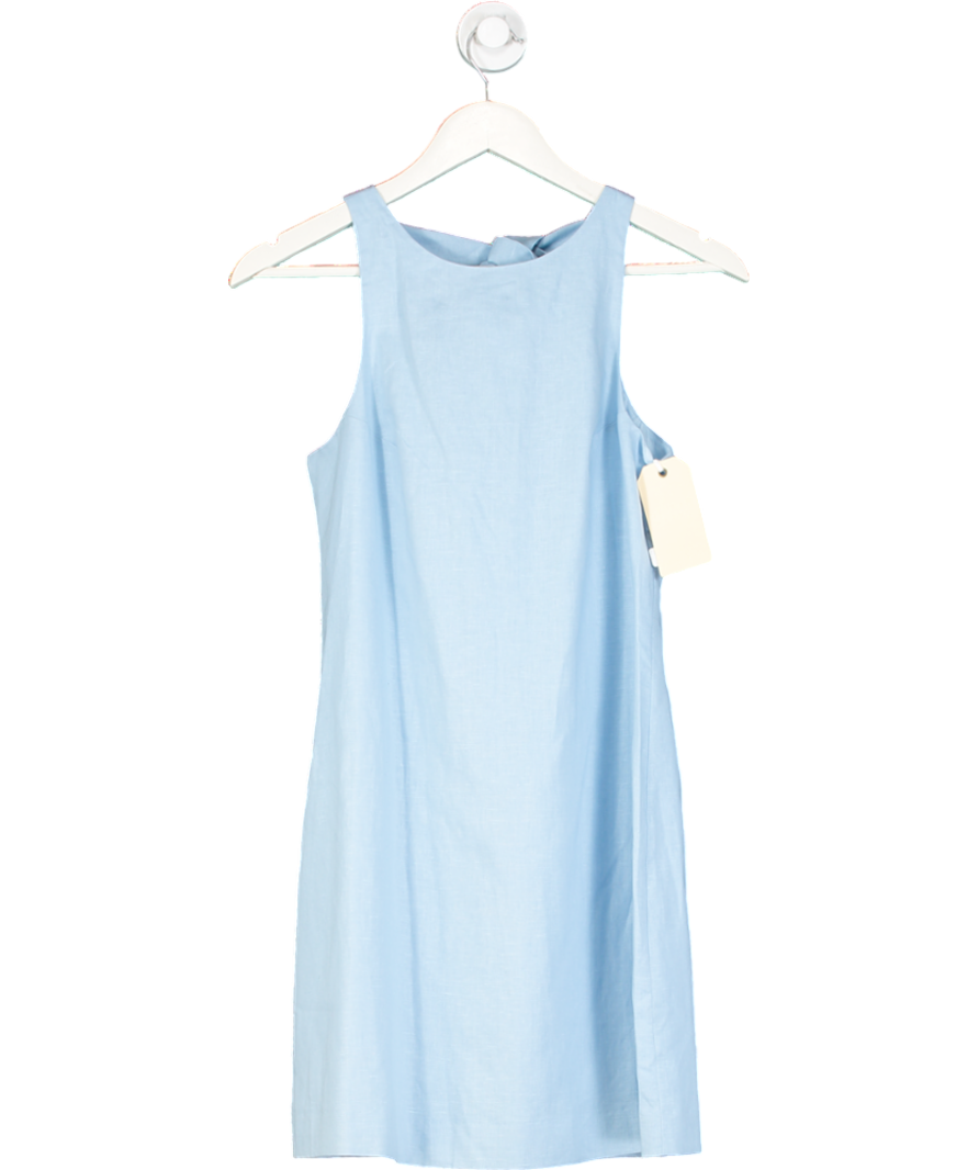 Sinead Keary Blue "The Victoria" - Linen Bow Dress UK 6