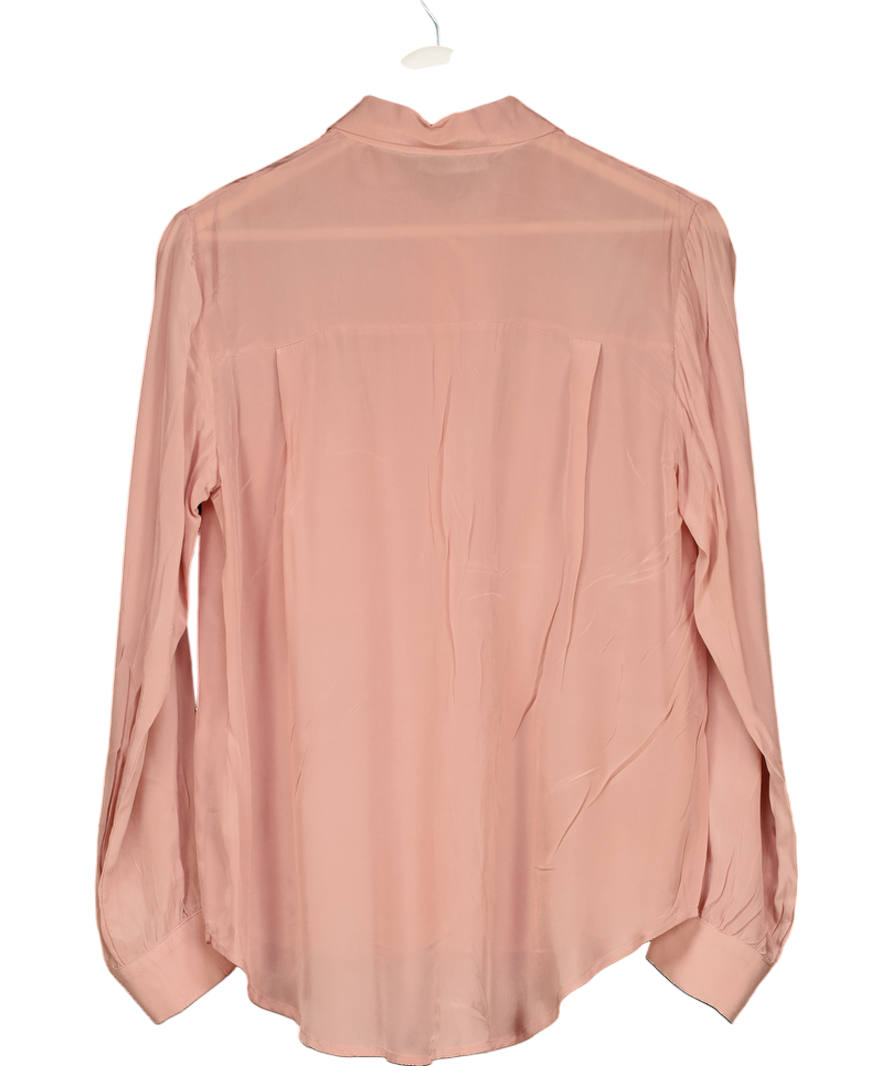 ZARA Pink Viscose Button Down Shirt UK M