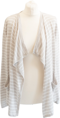 THE WHITE COMPANY Light Grey Linen Knit Waterfall Cardigan UK 14