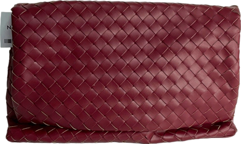Next Burgundy Woven Clutch Bag