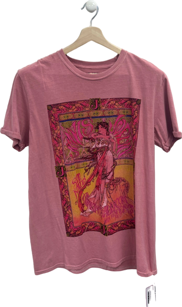 Janis Joplin Pink Graphic T-Shirt UK S