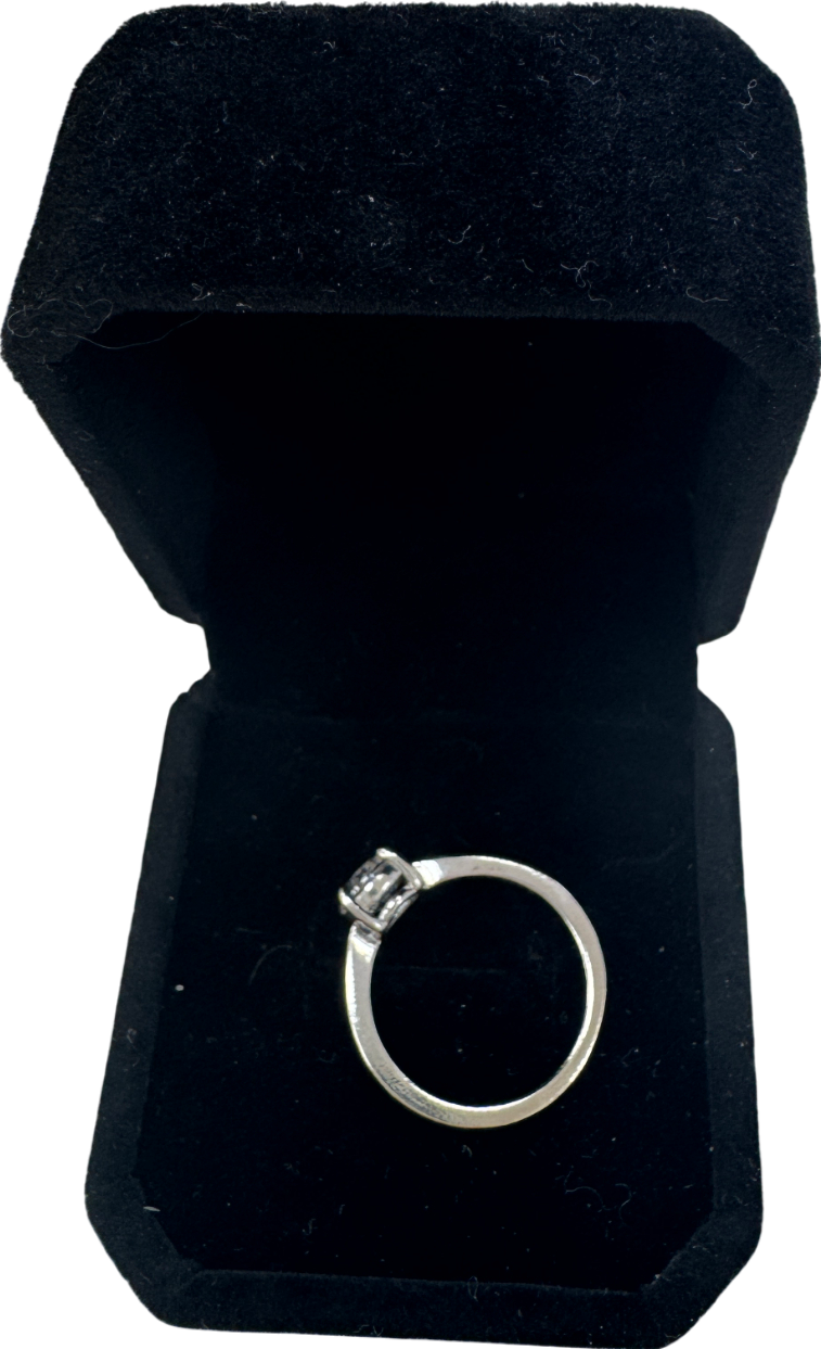 Pandora Metallic Sparkling Solitaire Ring Sz 54