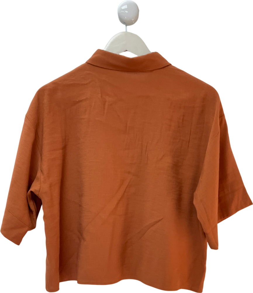 TU Brown Collard T-shirt UK 10