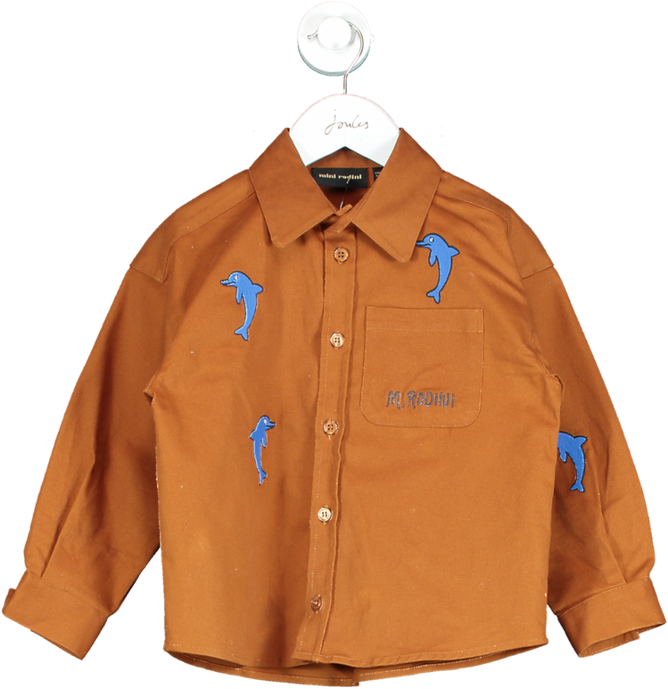 Mini Rodini Brown Dolphin Shirt UK 4-5 yrs