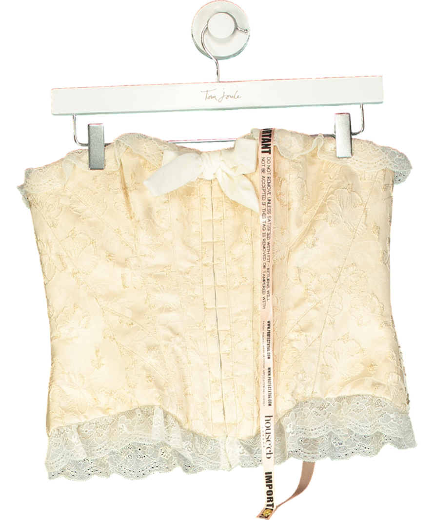 House of CB Ivory Metallic Jacquard Corset UK 10