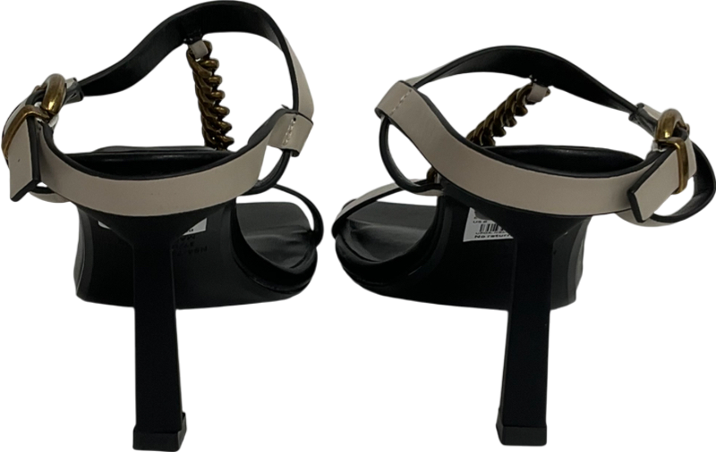 Next Black Bone Forever Comfort® Chain T-bar Heels UK 4 EU 37 👠