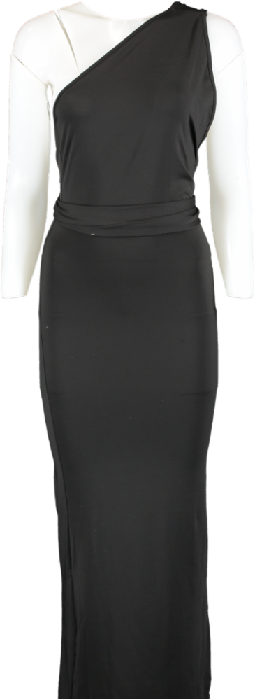 SHEIN Black Assymetric Maxi Dress UK XS