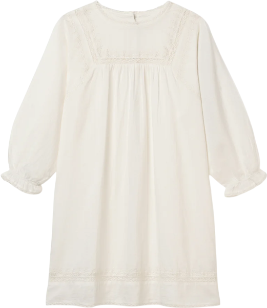 Belle Enfant Cream Lace And Embroidery Dress Ecru 5-6 Years