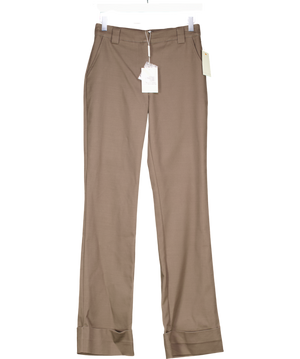 PRETTY LAVISH Brown Eddie Turn Up Trouser UK 8