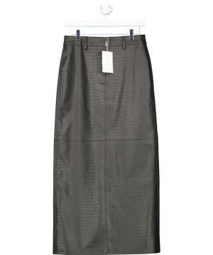 Elka Collective Black Akari Croc Midi Skirt UK 8