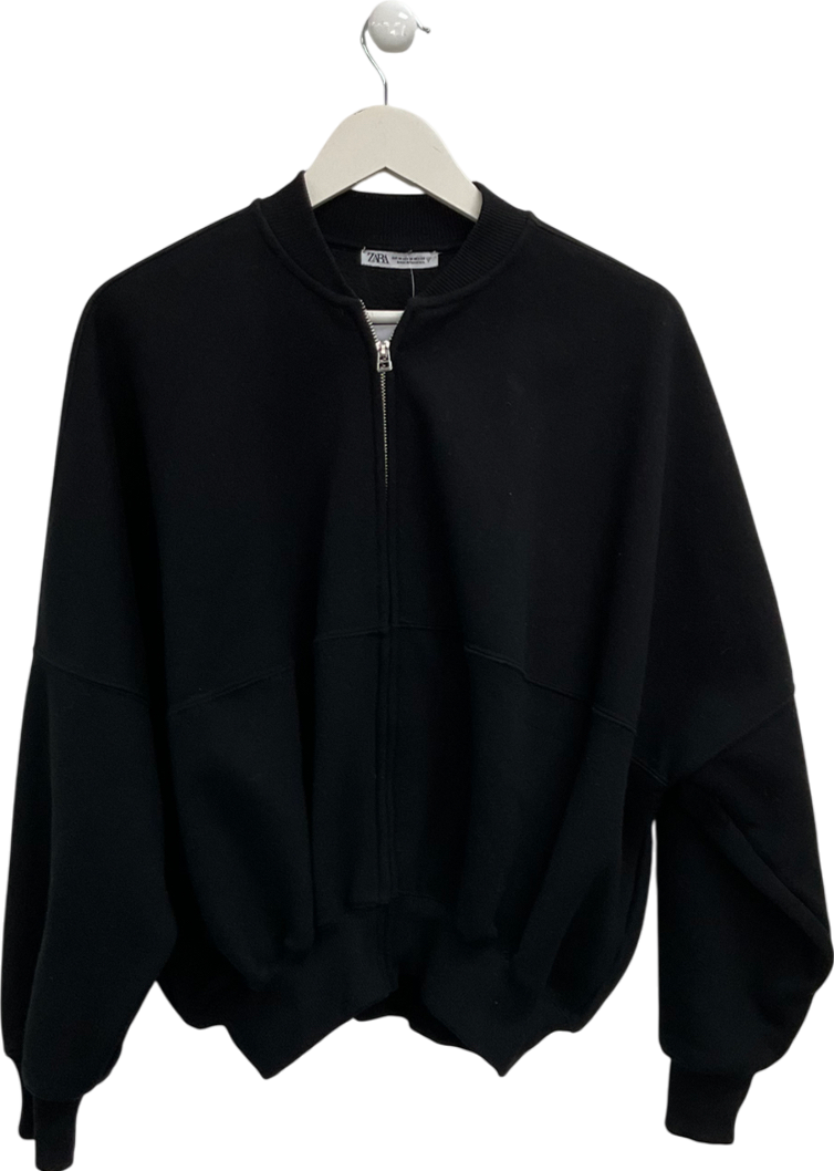 ZARA Black Full Zip Sweater UK M