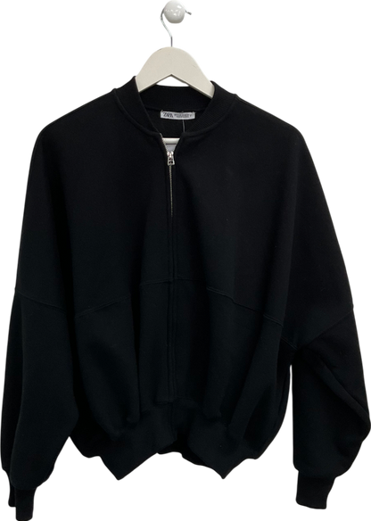 ZARA Black Full Zip Sweater UK M