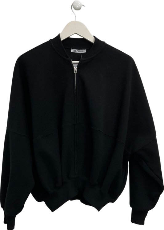 ZARA Black Full Zip Sweater UK M