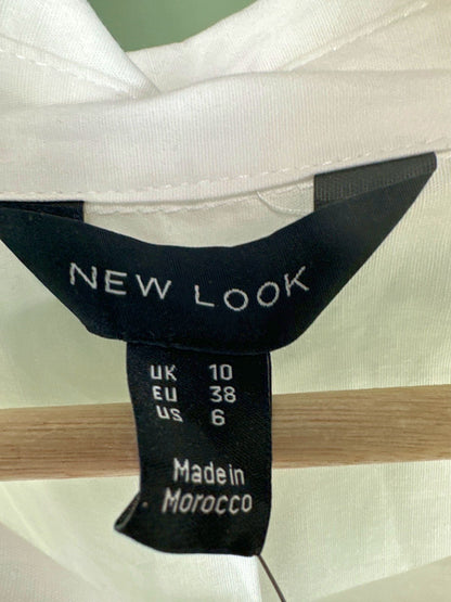 New Look White K Palmer Poplin Crop UK 10