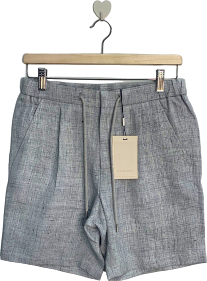 Suitsupply Light Grey Ames Pleat 100% Linen Shorts EU 44 UK W28