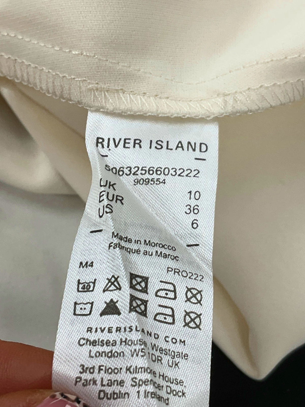 River Island Cream Embroidered Blouse UK 10