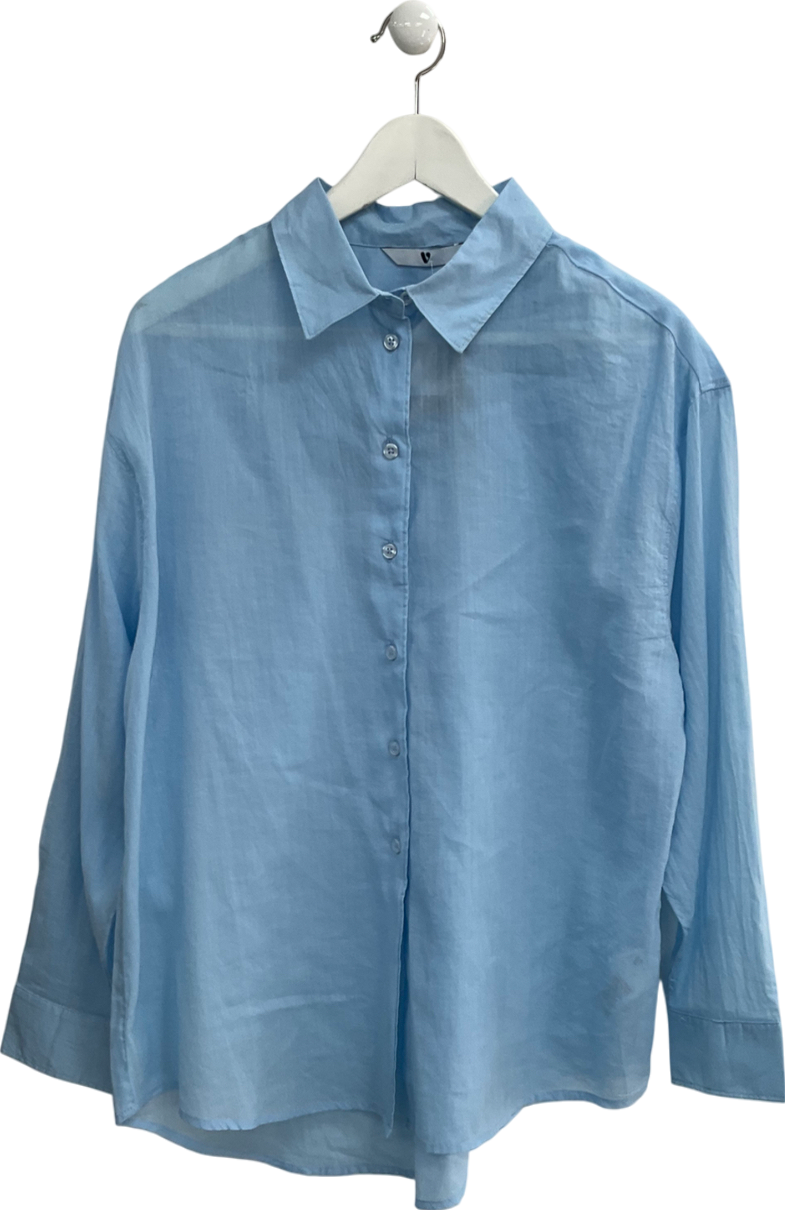Very Blue Cotton Blend Shirt UK 8