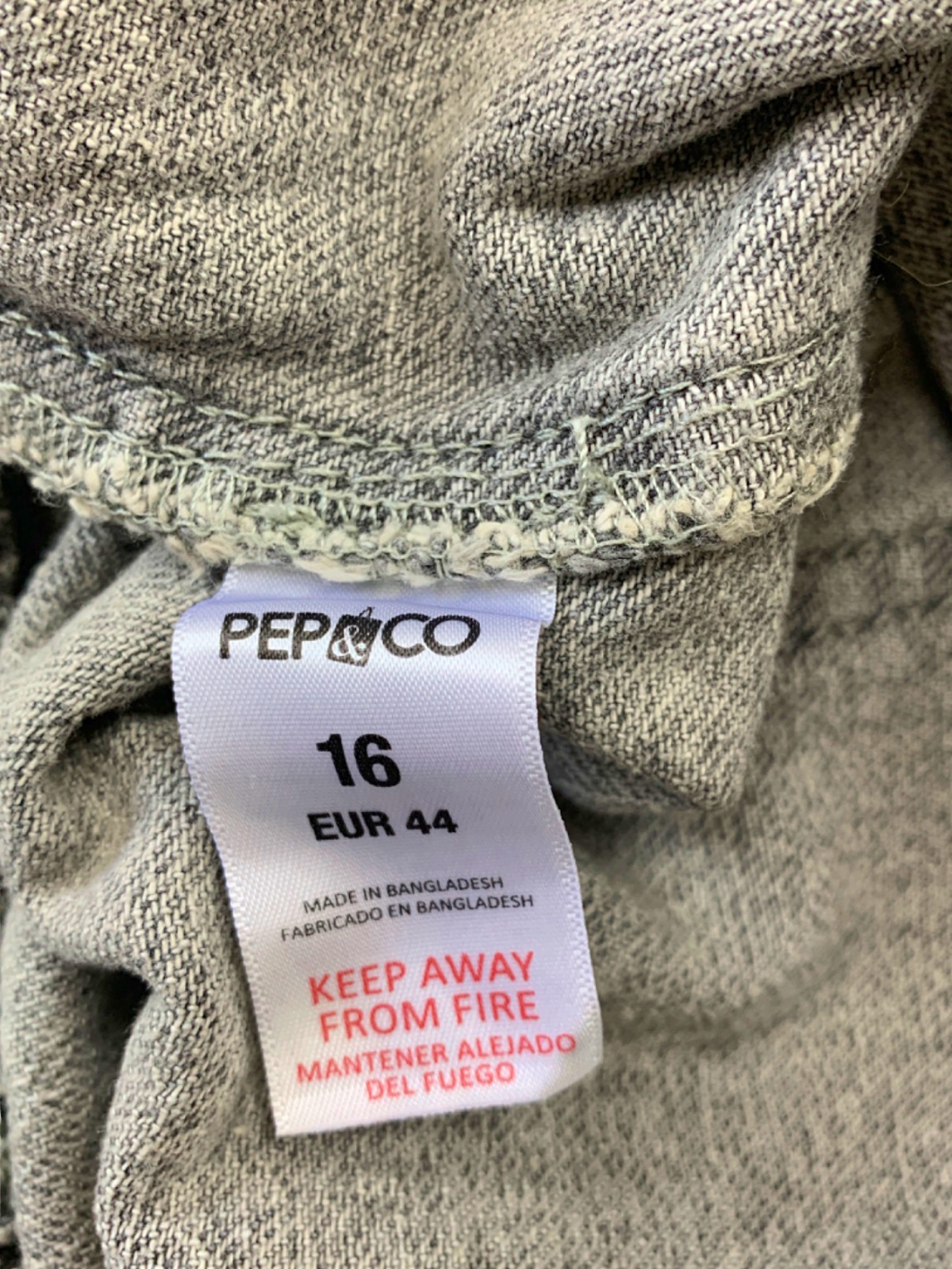 Pep & Co Grey High-Waisted Belted Shorts UK 16