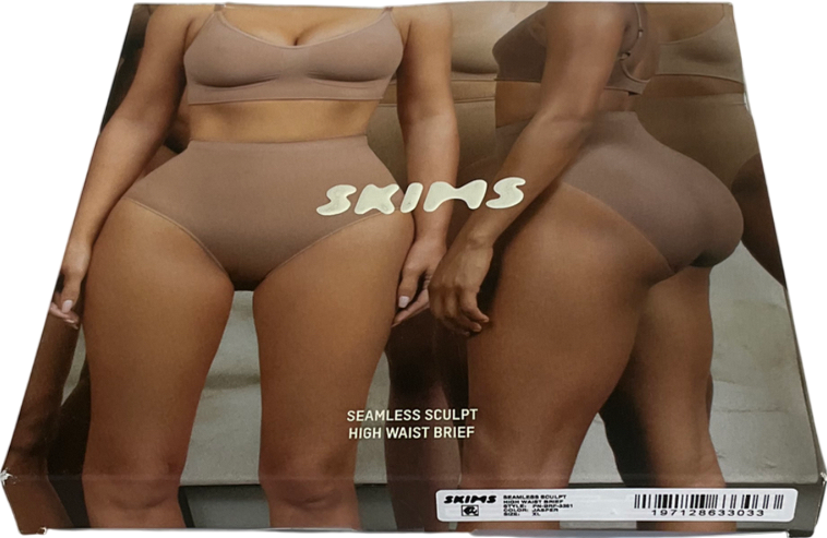SKIMS Brown Seamless Sculpt High Waist Brief - Jasper UK XL