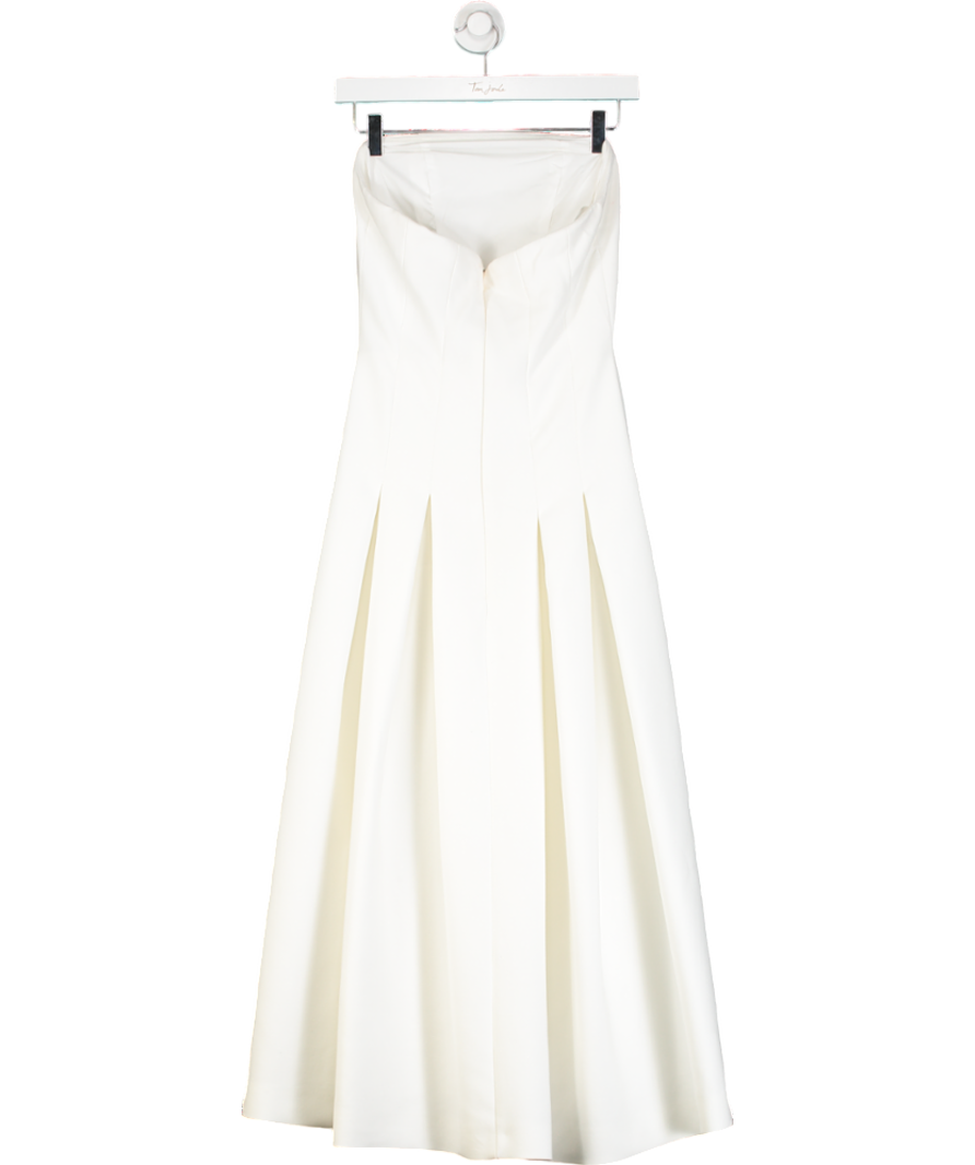 Karen Millen White Compact Stretch Tailored Midi Prom Dress UK 8