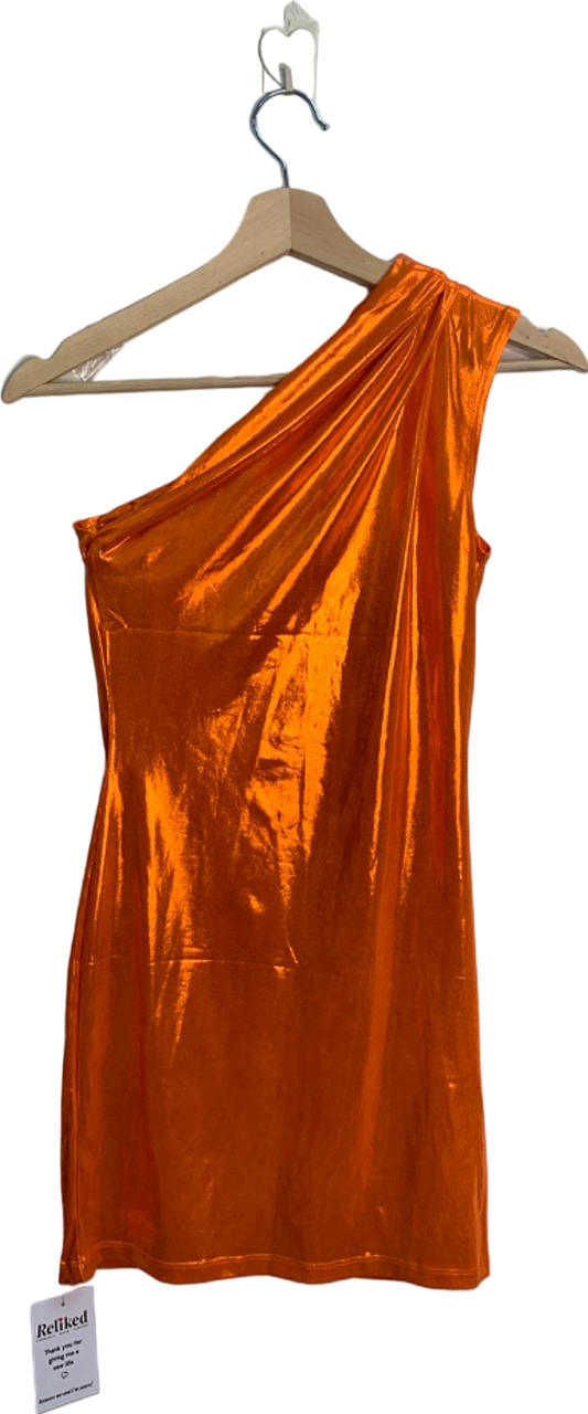 Fashion Nova Orange One Shoulder Dress S