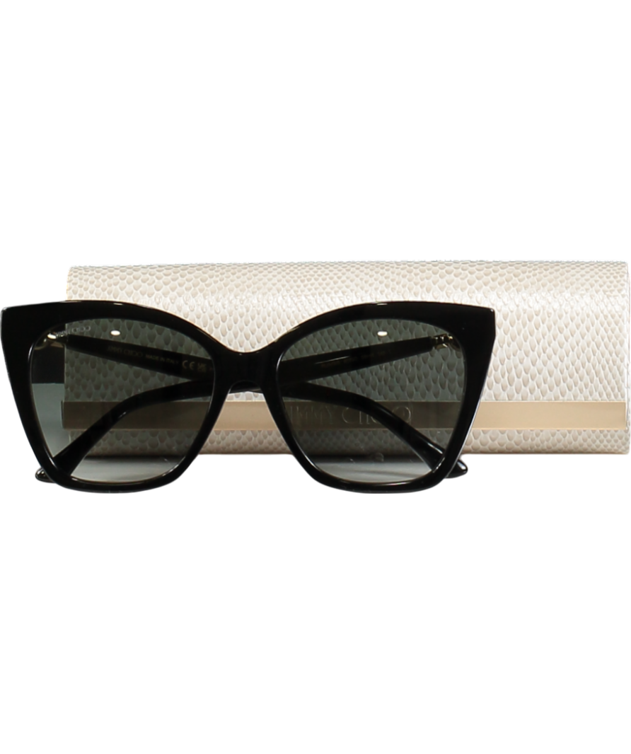 Jimmy Choo Black Annabeth Cat Eye Sunglasses  with Pearls and Swarovski Crystals in case