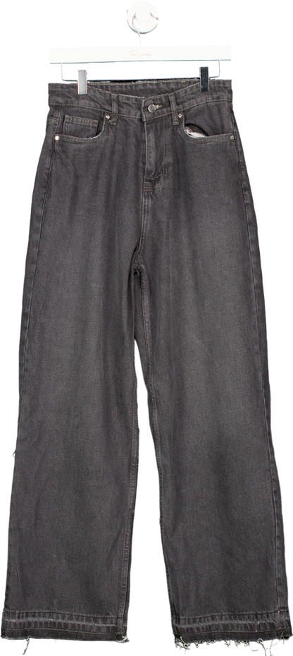 Cernucci Grey High Waisted Wide Leg Jeans UK 8