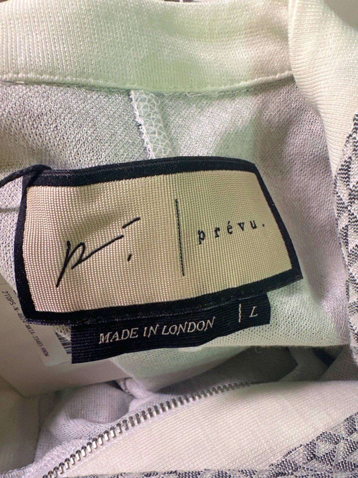 Prevu. Grey Webster LS Zip Crew TOP UK L