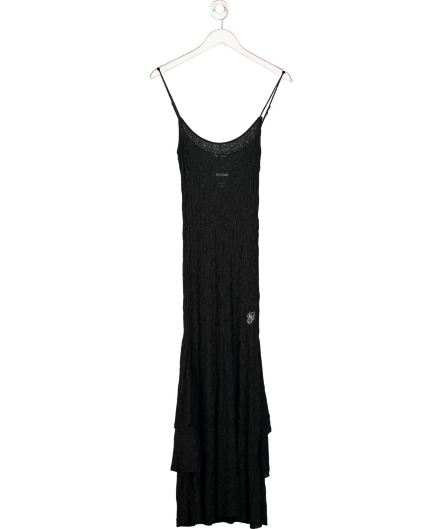 ZARA Black Semi Sheer Long Lace Dress UK S