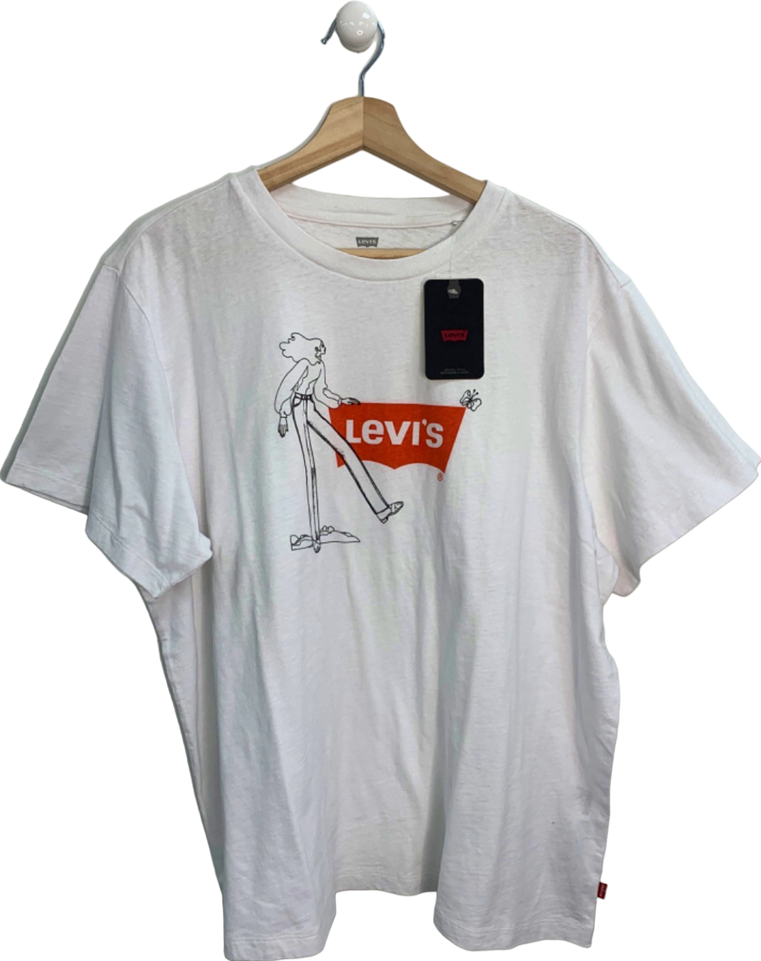 Levi's White Graphic T-Shirt with Cartoon Print XL
