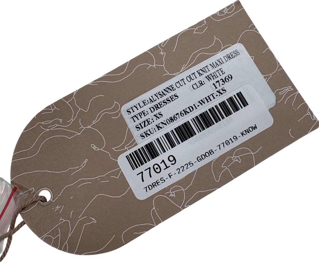 Meshki White Alysanne Cut Out Knit Maxi Dress UK XS