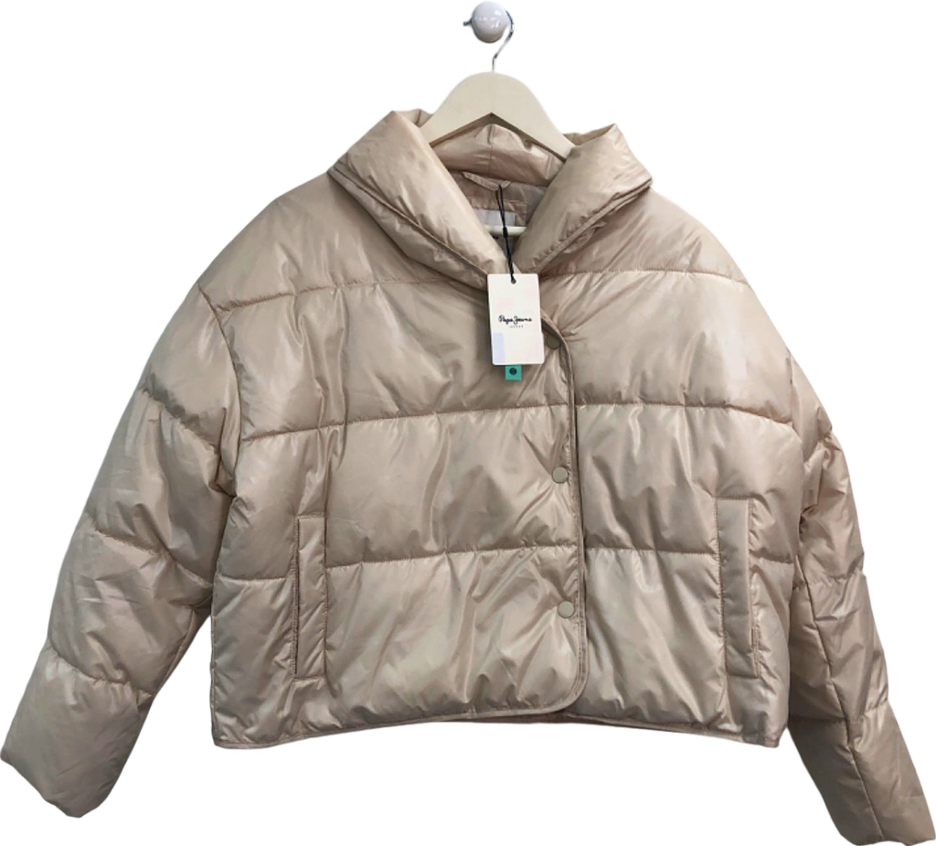 Pepe Jeans Beige Puffer Jacket UK M