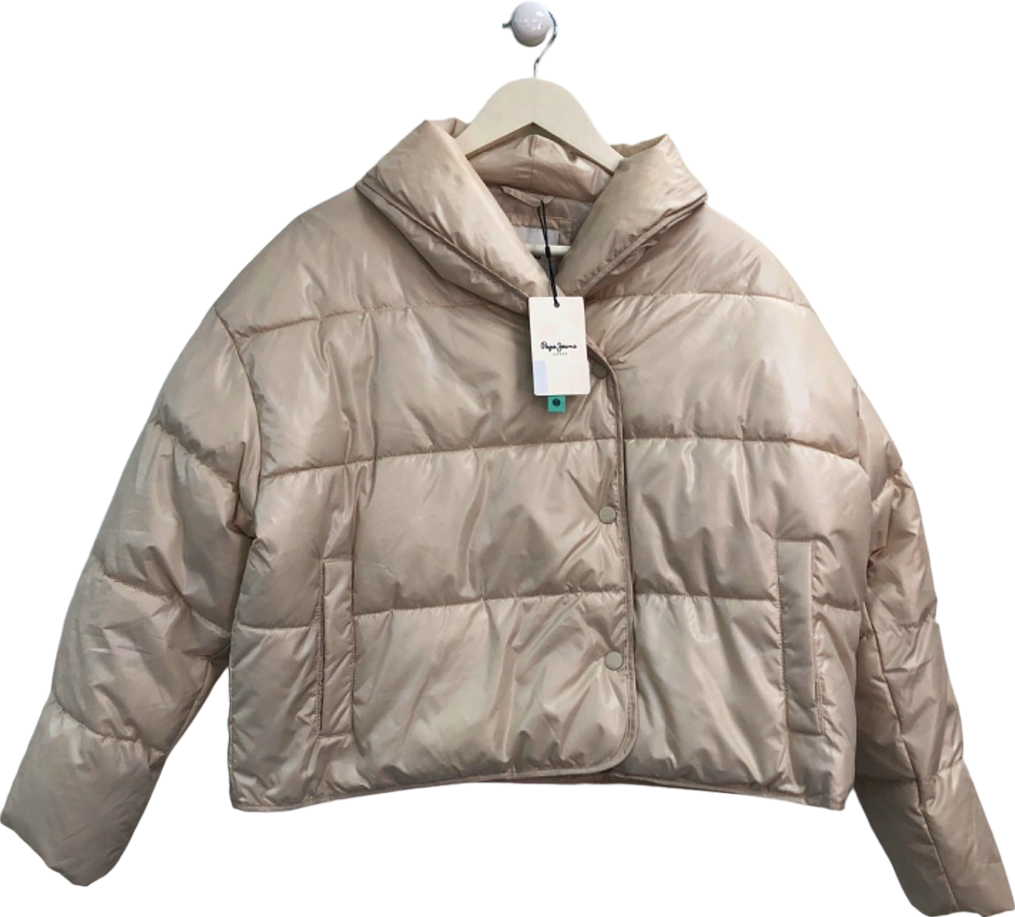 Pepe Jeans Beige Puffer Jacket UK M