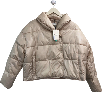 Pepe Jeans Beige Puffer Jacket UK M