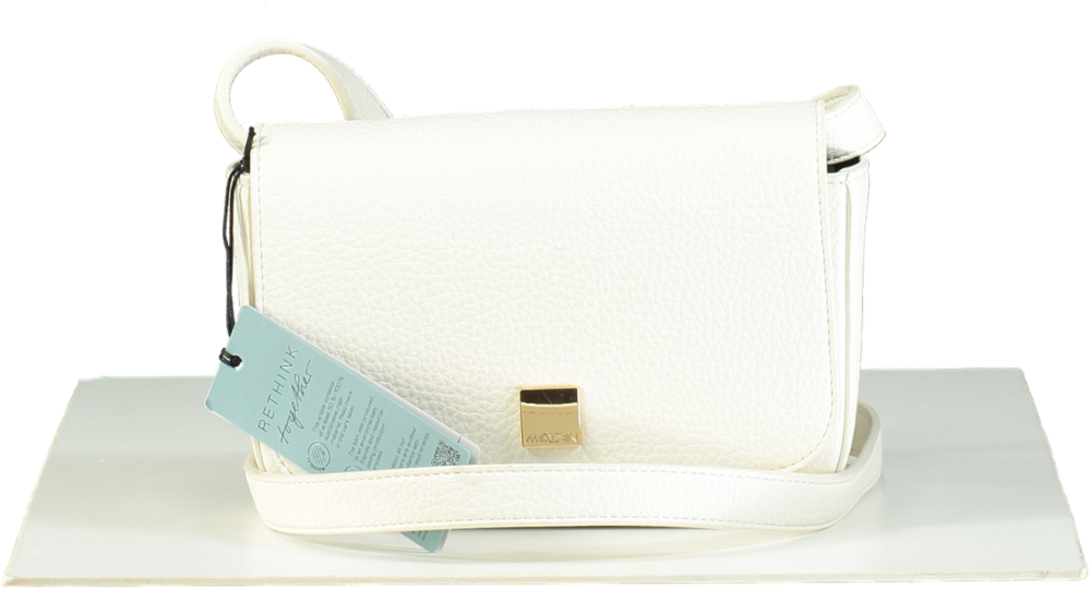 Marccain White Textured Leather Shoulder Bag