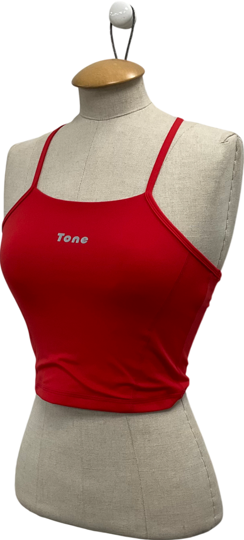 Tone Red Racer Back Crop Top UK S