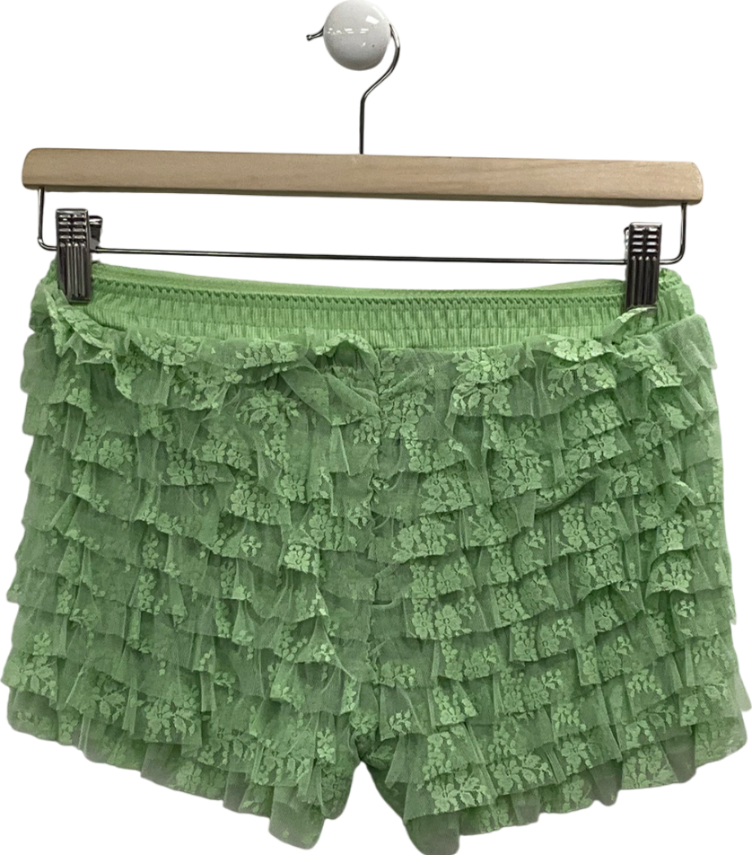 Free People Green Feeling For Lace Shorties UK XS